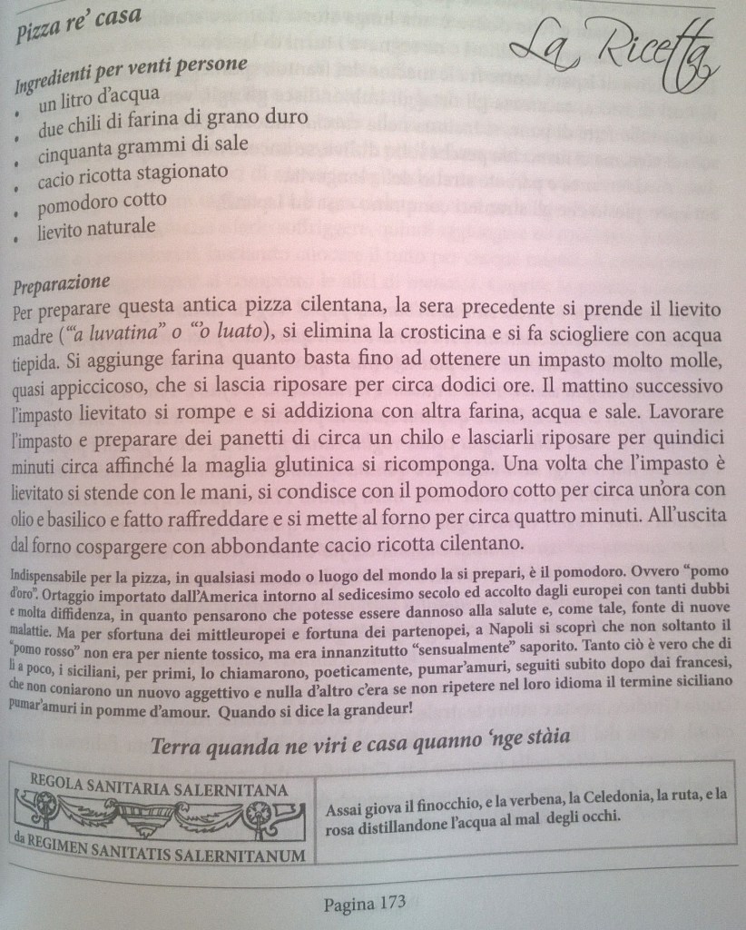 Una ricetta tratta dalla scheda sul comune di Giungano pag.172