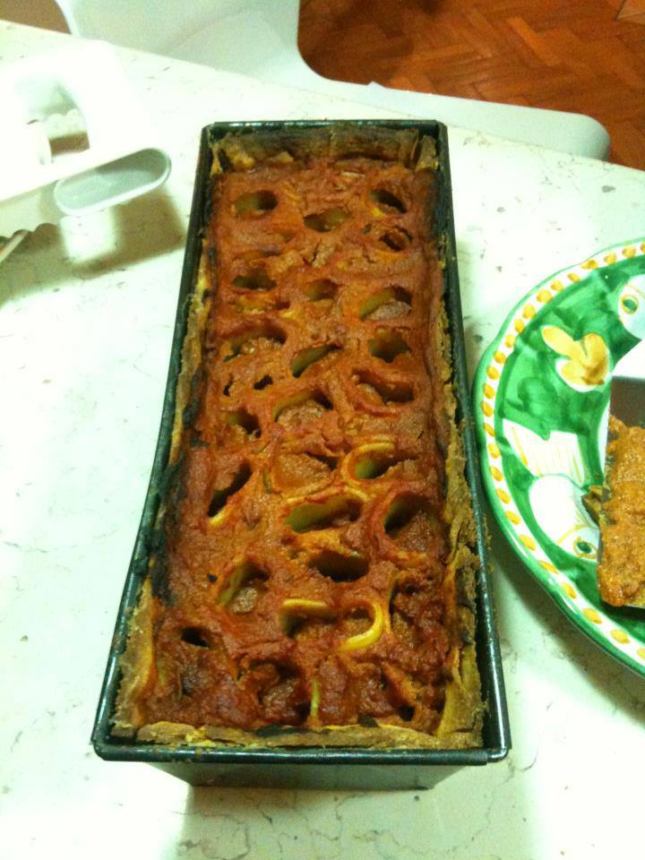 timballo di paccheri in piedi